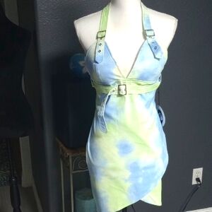 NEW- Green and Blue Asymmetrical Bodycon Dress for Night Out
